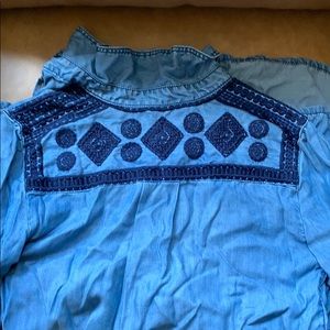 Anthropologie Button Down w/ Embroidery - XS